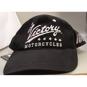 Victory Motorcycles Script Hat Baseball Cap One Size Fits Most Adjustable NWT
